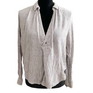 Free People High Low Striped Knit Blouse